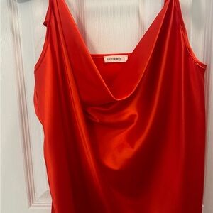 ANDTHEWHY Red Satin Blouse